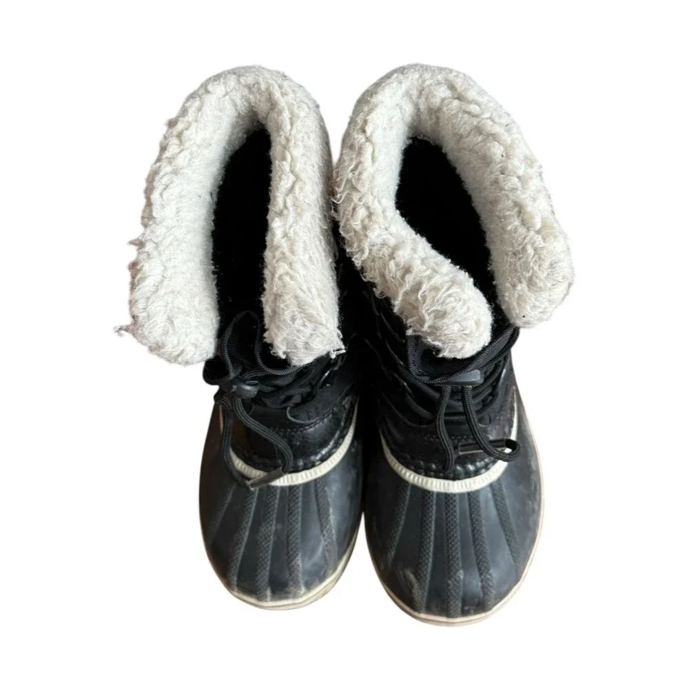 SOREL Kids Yoot Pac Nylon WP Waterproof Black Winter Snow Boots. Size 1.